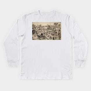 The Fair of Saint George's Day by Pieter Bruegel the Elder Kids Long Sleeve T-Shirt